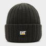 Grey CAT Logo Ribbed Beanie
