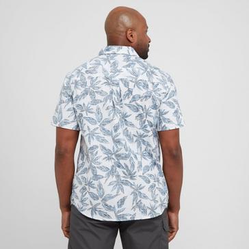 White Weird Fish Men’s Palm Short Sleeved Shirt