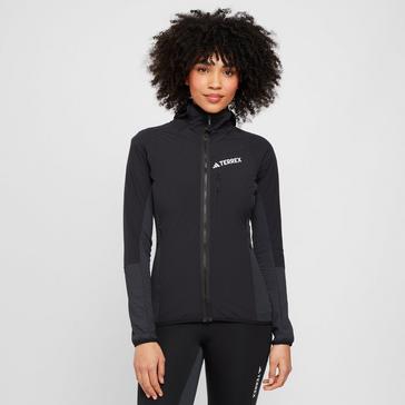 Black adidas Terrex Women’s Techrock Hooded Wind Fleece Jacket