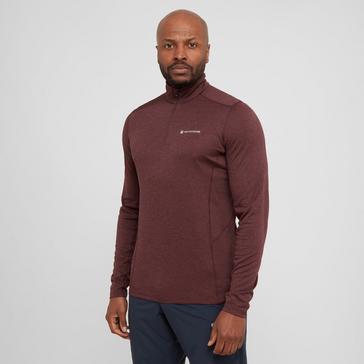 Burgundy Montane Men's Dart Thermal Zip Neck Long Sleeved Top