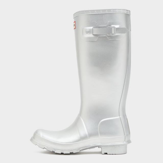 Hunter Womens Original Tall Wellington Boots Silver