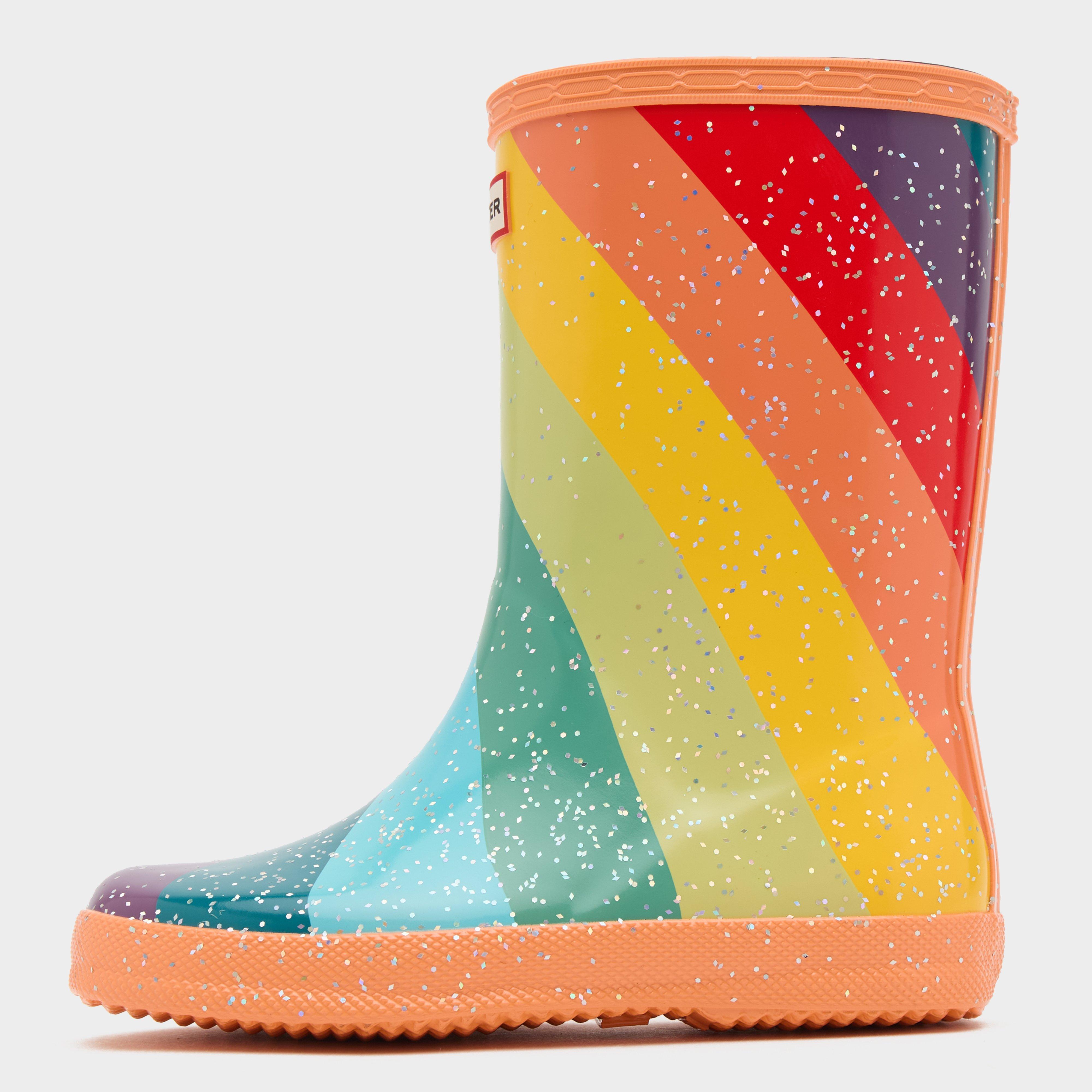 Hunter Kids First Classic Rainbow Wellington Boots Rainbow Stripe Naylors