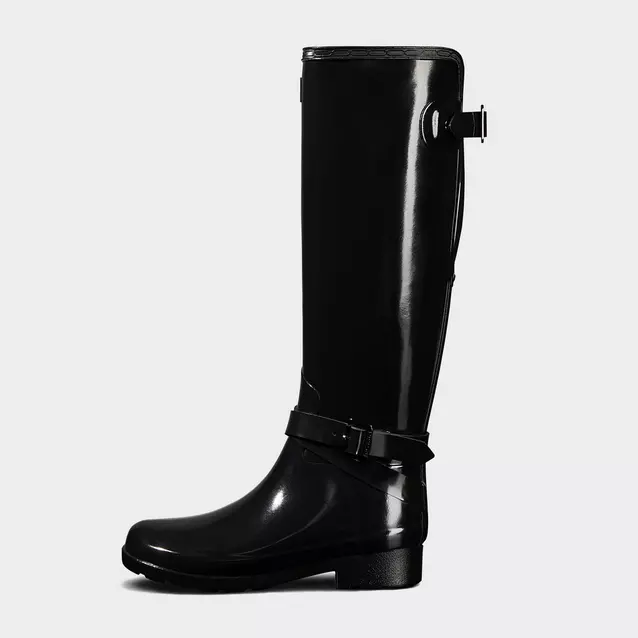 Hunter original refined black sale gloss tall wellington boots