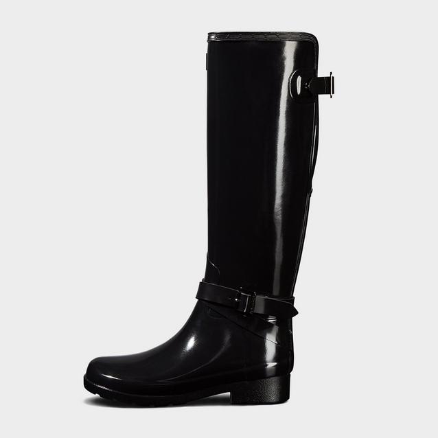 Hunter Women’s Original Refined Adjustable Tall Gloss Wellington Boots ...