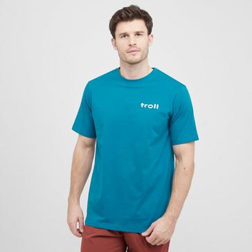 blue Troll Mountain Grid T-shirt