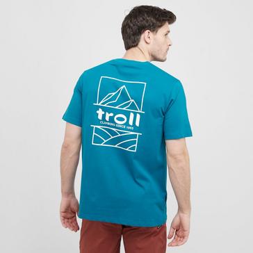 blue Troll Mountain Grid T-shirt