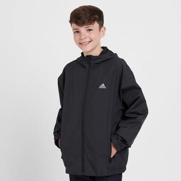 Black adidas Kids’ Utility 3 Stripes Hooded Jacket