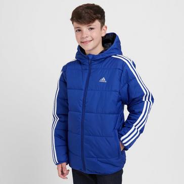 Blue adidas Kids’ 3 Stripes Padded Jacket