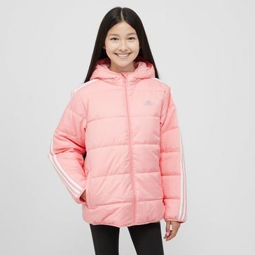 Pink adidas Kids’ 3 Stripes Padded Jacket