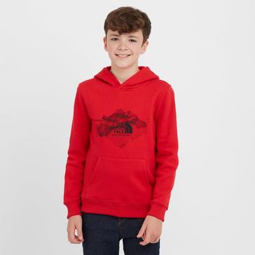 Red The North Face Kids' Topographic Hoodie