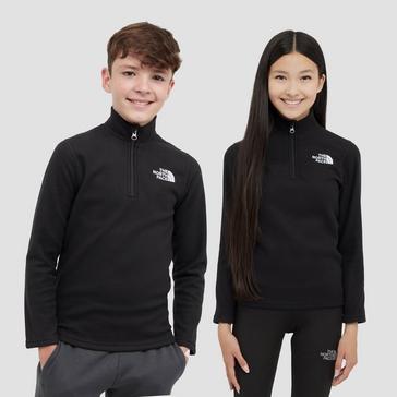 Black The North Face Kids’ Glacier 1/4 Zip Fleece