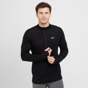 Black OEX Men’s Kelso Merino Long Sleeve Zip Baselayer