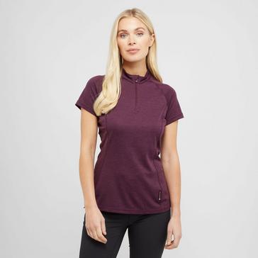 Purple Montane Women’s Dart Zip Neck Short Sleeve T-Shirt