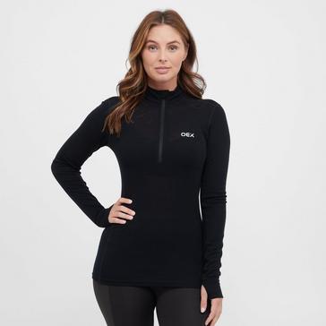 Black OEX Women’s Kelso Merino Long Sleeve Baselayer Top