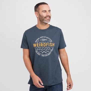 Blue Weird Fish Men’s Waves Graphic T-Shirt