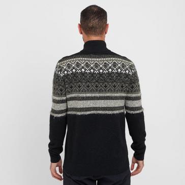 Black Weird Fish Men’s Yarmouth Fair Isle Half Zip Sweater