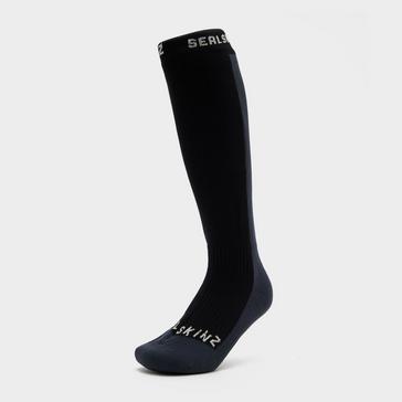 Black Sealskinz Unisex Worstead Waterproof Knee Length Sock