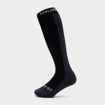 Black Sealskinz Unisex Worstead Waterproof Knee Length Sock