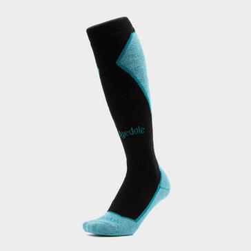 Blue Bridgedale Women's Ski Midweight+ Merino Endurance Over Calf Socks