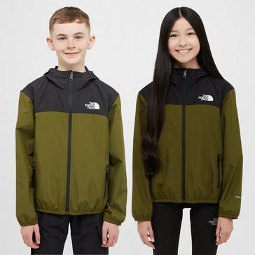 Green The North Face Kids’ Never Stop Hooded Windwall™ Jacket