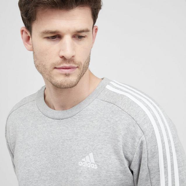 Mens adidas 3 stripe sweatshirt hot sale
