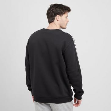 Black adidas Men's Essentials 3 Stripe Sweatshirt