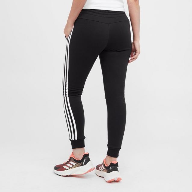 adidas Women s 3 Stripe Fleece Jogging Bottoms Blacks