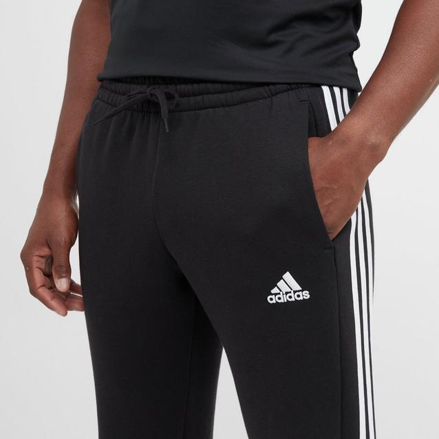 adidas Men s 3 Stripe Fleece Jogging Bottoms Blacks