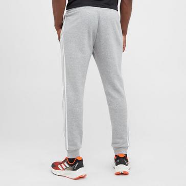 Grey adidas Men's 3 Stripe Fleece Jogging Bottoms