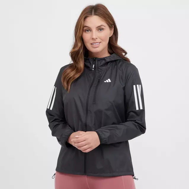 Adidas black windbreaker womens online