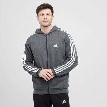 Black adidas Men's 3-Stripe Fleece Hoodie