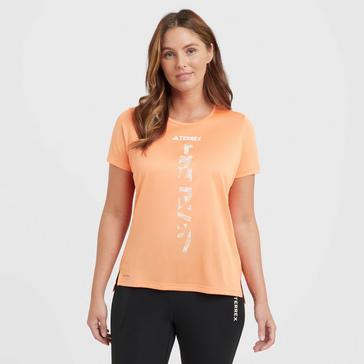 Orange adidas Terrex Women's Agravic Trail Running Tee