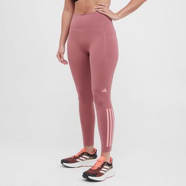 Pink adidas Women's DailyRun 3-Stripes 7/8 Leggings