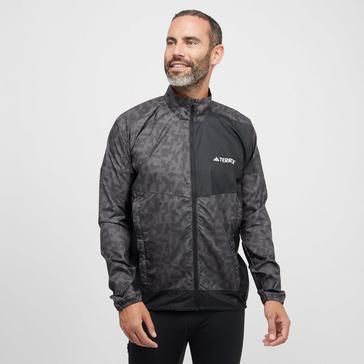 Grey adidas Terrex Men's Trail Running Wind Jacket