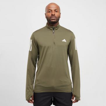 Green adidas Men's Own the Run Half-Zip Track Top