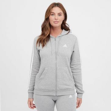 Grey adidas Women's 3-Stripe Fleece Hoodie