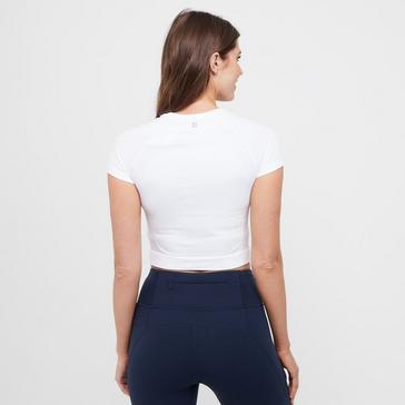 White SWEATY BETTY Athlete Crop Seamless Gym T-Shirt