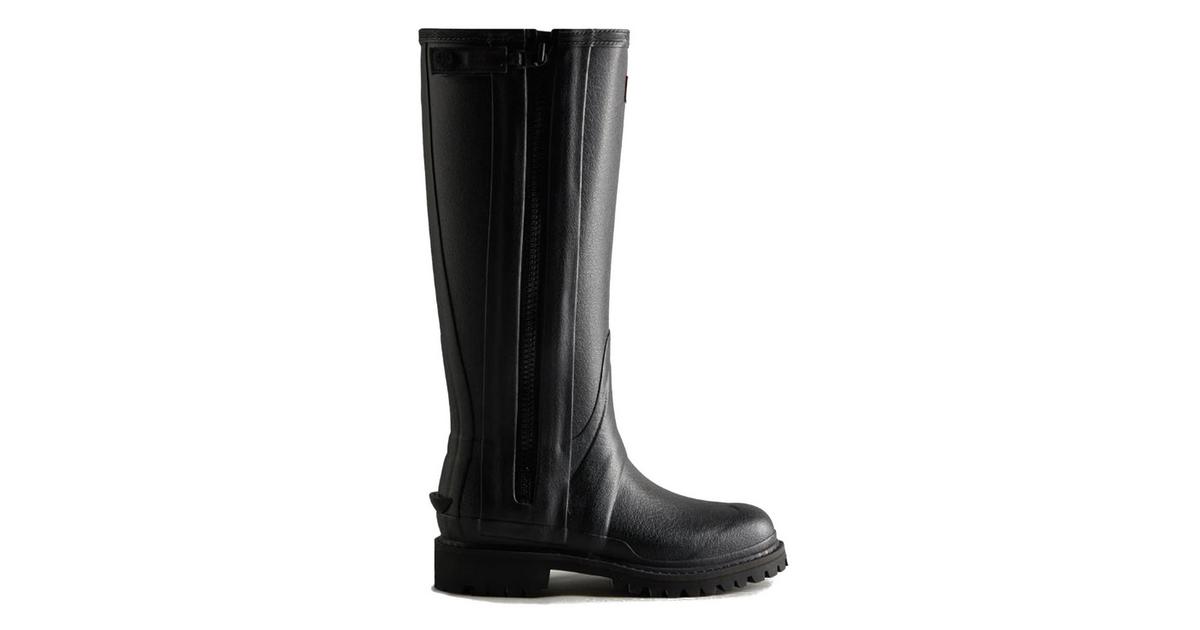 Hunter Women s Balmoral Field Hybrid Full Zip Wellington Boots Blacks