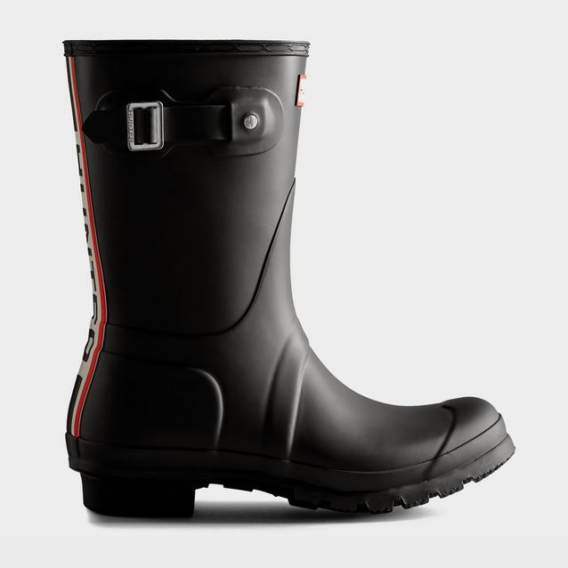 Black hunter rain boots short best sale