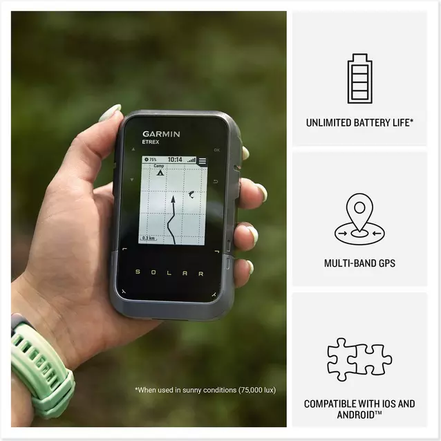 Garmin eTrex Solar Handheld GPS | Blacks