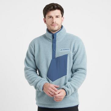 Blue adidas Men’s Xploric High Pile Fleece Pullover Sweatshirt