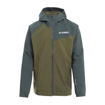 Khaki adidas Terrex Men's Multi 2L RAIN.RDY Jacket