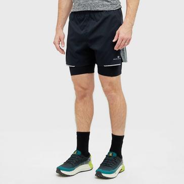 Black Ronhill Men’s Tech Reflect 5in Twin Shorts