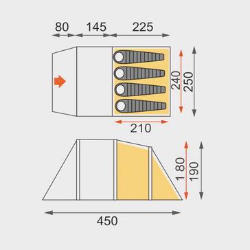 Grey Eurohike Refurbished Genus 400 Air Tent