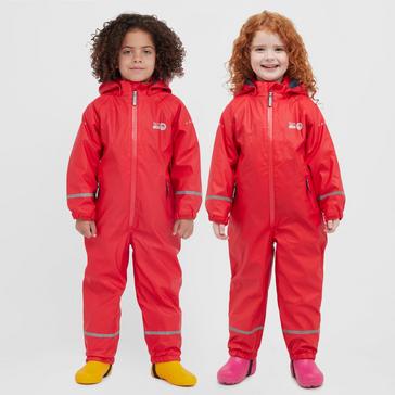 Red Spotty otter Kids’ Forest Leader Insulated PU Splashsuit