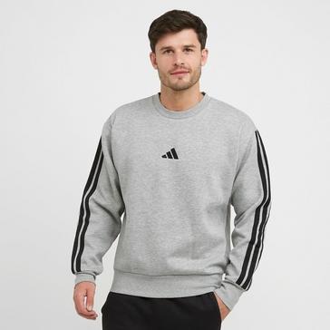 Grey adidas Men’s Essentials 3-Stripes Fleece Sweatshirt