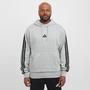 Grey adidas Men’s Essentials 3-Stripes Fleece Hooded Sweatshirt 