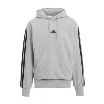 Grey adidas Men’s Essentials 3-Stripes Fleece Hooded Sweatshirt 