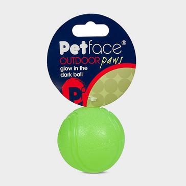 Green Petface Outdoor Paws Glow In The Dark TPR Ball Dog Toy 