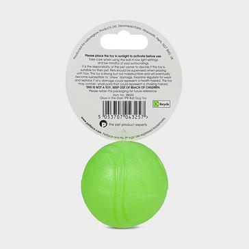 Green Petface Outdoor Paws Glow In The Dark TPR Ball Dog Toy 